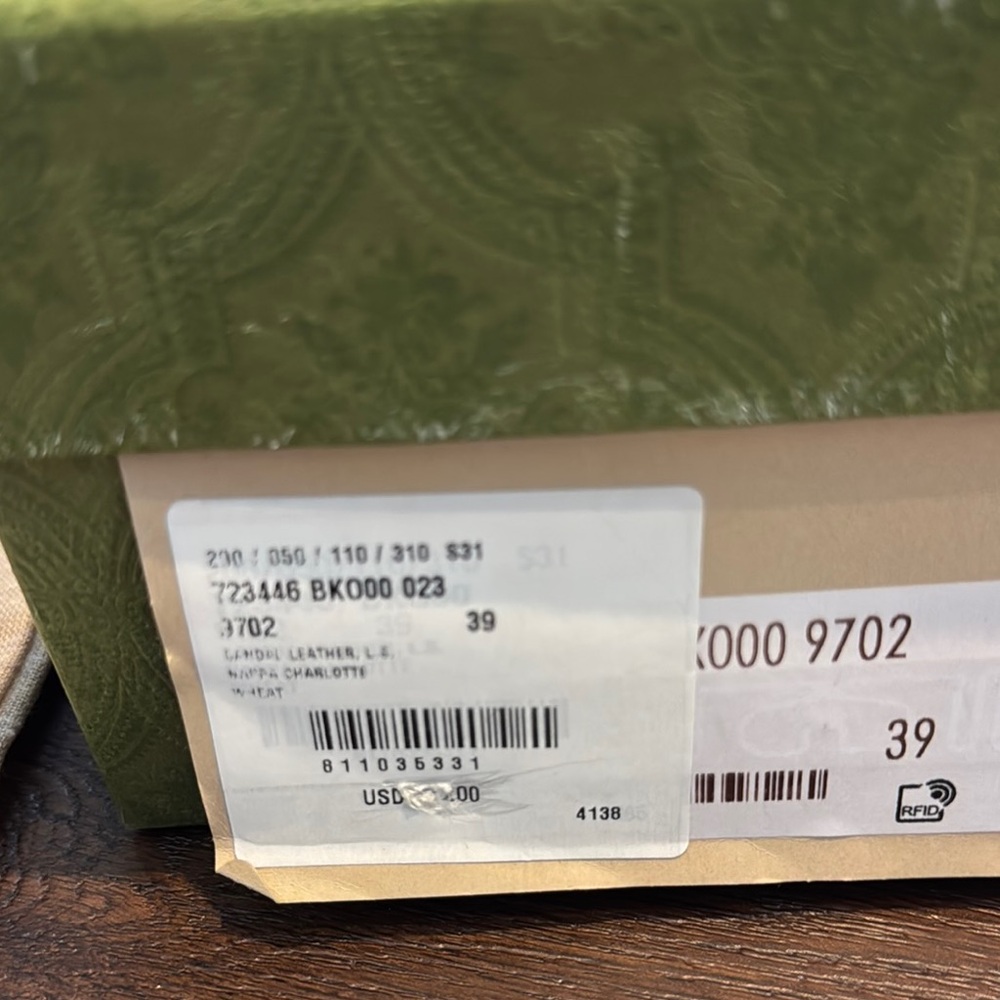 Gucci NWT Leather Nappa Charlotte Wheat Heels with Ankle Strap silver hardware. - Picture 2 of 7